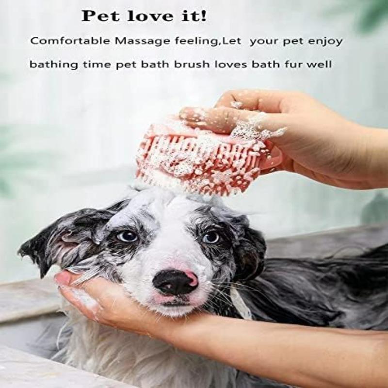 Bathroom Dog Cat Bathing Massage Glove Brush Soft And Safe Silicone Pet Brush