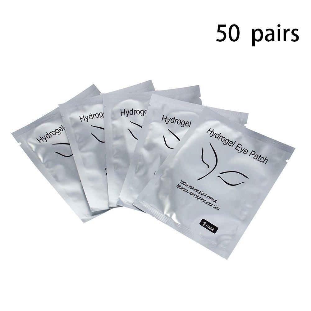 50 paia per confezione Patch per gli occhi sotto gli occhi Forniture per extension ciglia Strumenti per il trucco Linguette per patch per extension ciglia Cuscinetti in gel per baccelli per ciglia