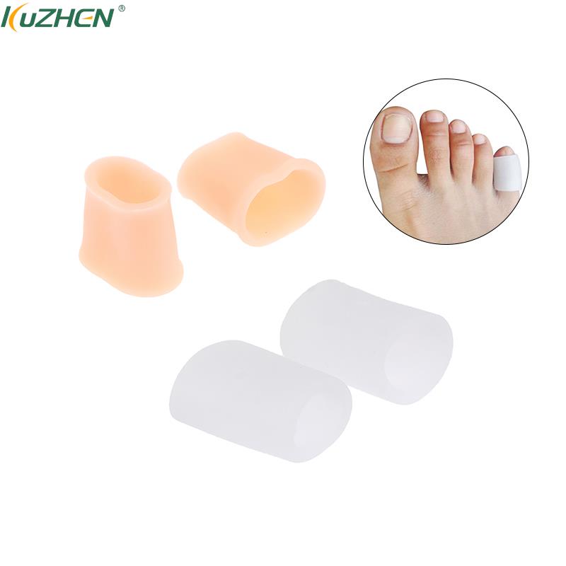 2Pcs Silicone Gel Little Toe Tube Corns Blisters Corrector Pinkie Protector Gel Bunion Toe Finger Protection Gel Sleeve