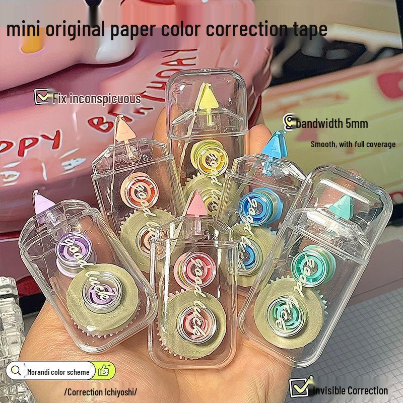 Mini Portable Student Correction Tape – Cute, Transparent, Muji-Style