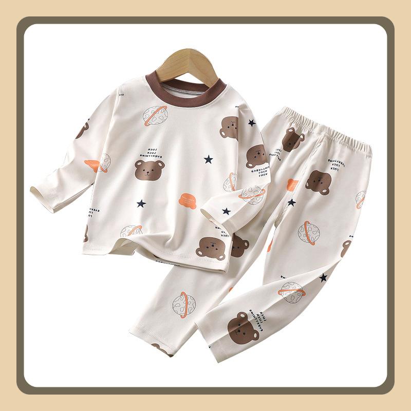 Baby De Velvet Suit Autunno e Inverno Nuovo Cartone Animato Caldo Autunno Vestiti Pantaloni Lunghi Set Biancheria Intima per Bambini