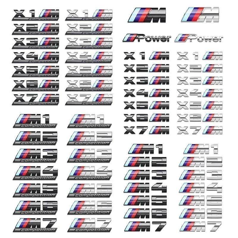 ABS Chrome Car Rear Trunk Emblem Sticker Styling Power Competition for BMW M M1 M2 M3 M4 M5 M6 M7 X7M X2M X3M X4M X5M X6M