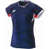 Badminton Olympic Series SS24 Korea Team Fashion Print Pullover Round Neck Short Sleeve Badminton Shirt Women Tops Navy 20794-019
