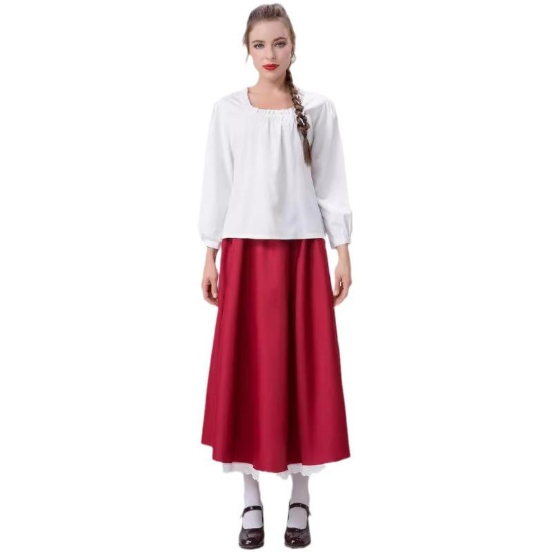 Halloween Little Red Riding Hood Costume Cape Medieval Ball Party Performance Costume Adult Female