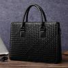 SCHWARZETIENNE Men's Hand-Woven Leather Business Briefcase