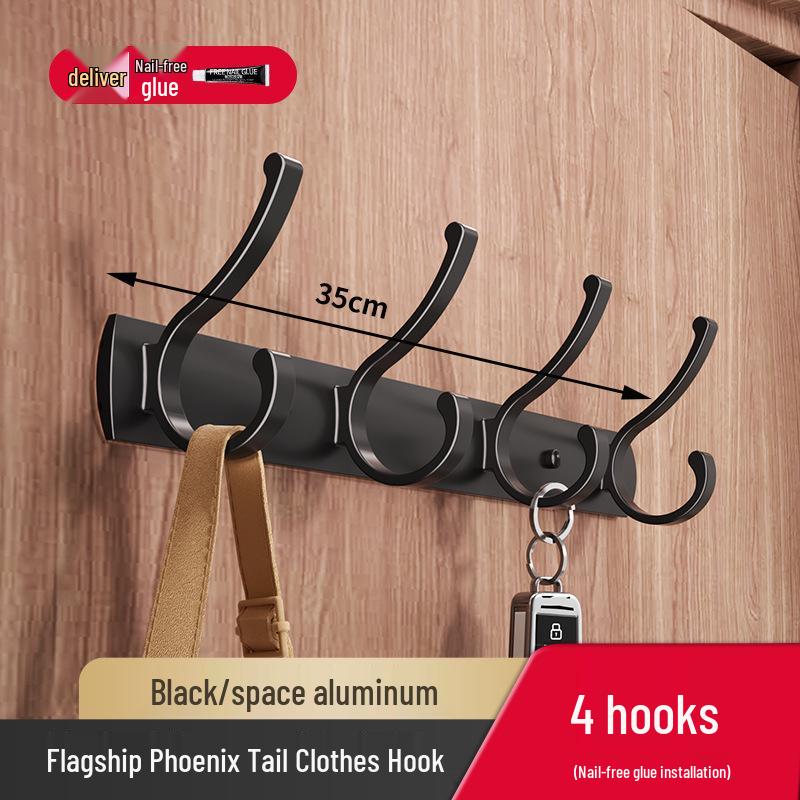 No-Drill Wall-Mounted Strong Entryway Coat & Hat Hook Rack