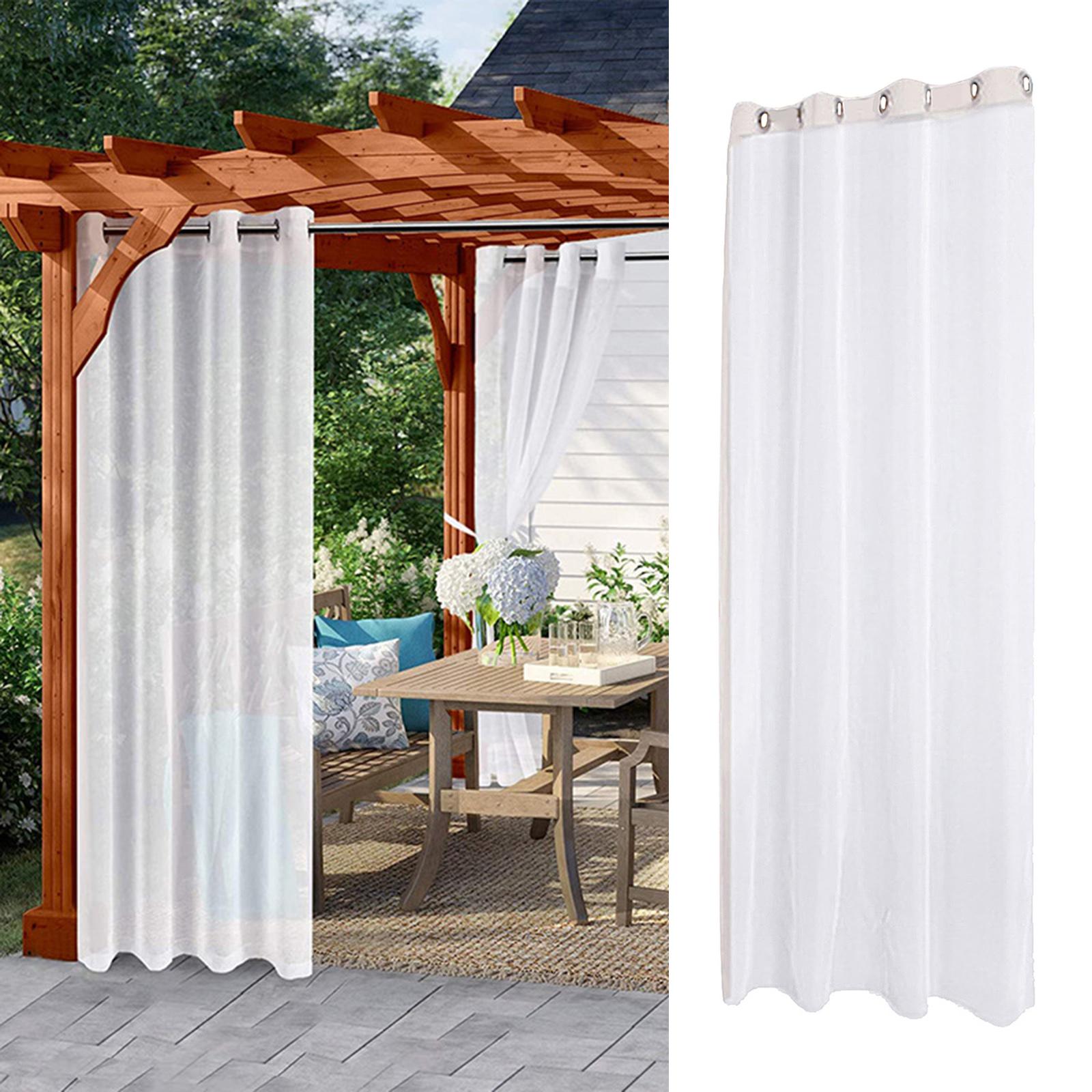 

White Curtain Grommet Canopy Drape Proof Decoration 3 Sizes 132x213cm