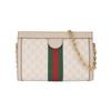Borsa a tracolla Ophidia GG Supreme con catena Beige Pelle Bianca Striscia Web Rosso Verde Borsa a tracolla per donna per il pendolarismo quotidiano 503877-UULAG-9682