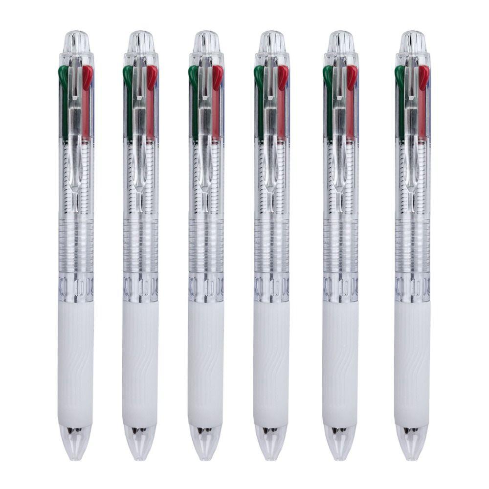 Four-color Ballpoint Pen Transparent Rod Multi-color Writing Pen New Gel Pen  School Office