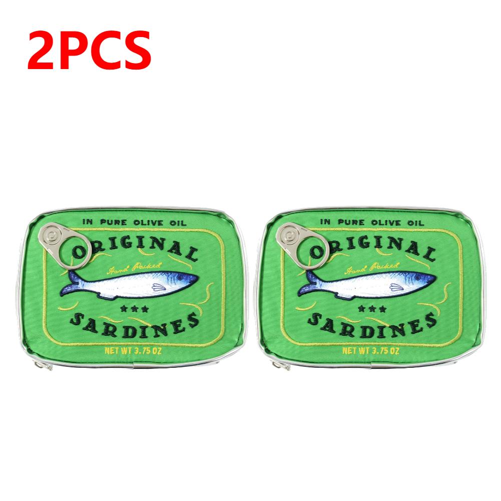 Cute Cosmetic Bag Sardines Cans Shape Funny Bag Creative Portable Toiletry Bag Fashion Zipper Multi-function Soft Makeup Bags