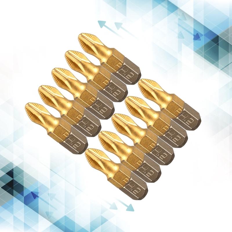 10Pcs PH2 Screwdriver Bit Set NonSlip Drill Bit PH2Cross Head Drill Bit 25mm Length 1/4inch Hexs Shank Rusts Resistance