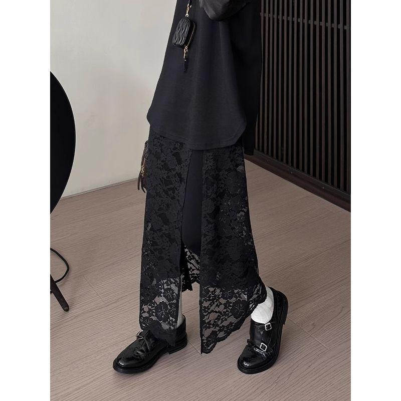 

Korean Style Fancy Heavy Industry Fart Curtain Lace Skirt Women s Spring and Summer 2025 New Arrival Bandage Dress Easiest for Match Mesh Skirt Black All yards