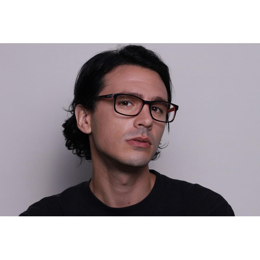 Full Rim Rectangle Black On Peach Smartbuy collectiOn Chakaia A56d fashiOn Unisex Eyeglasses