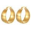 Fashion Wide Curved Stainless Steel Gold Color Earrings, Ear Buckles, Women Earrings Jewelry