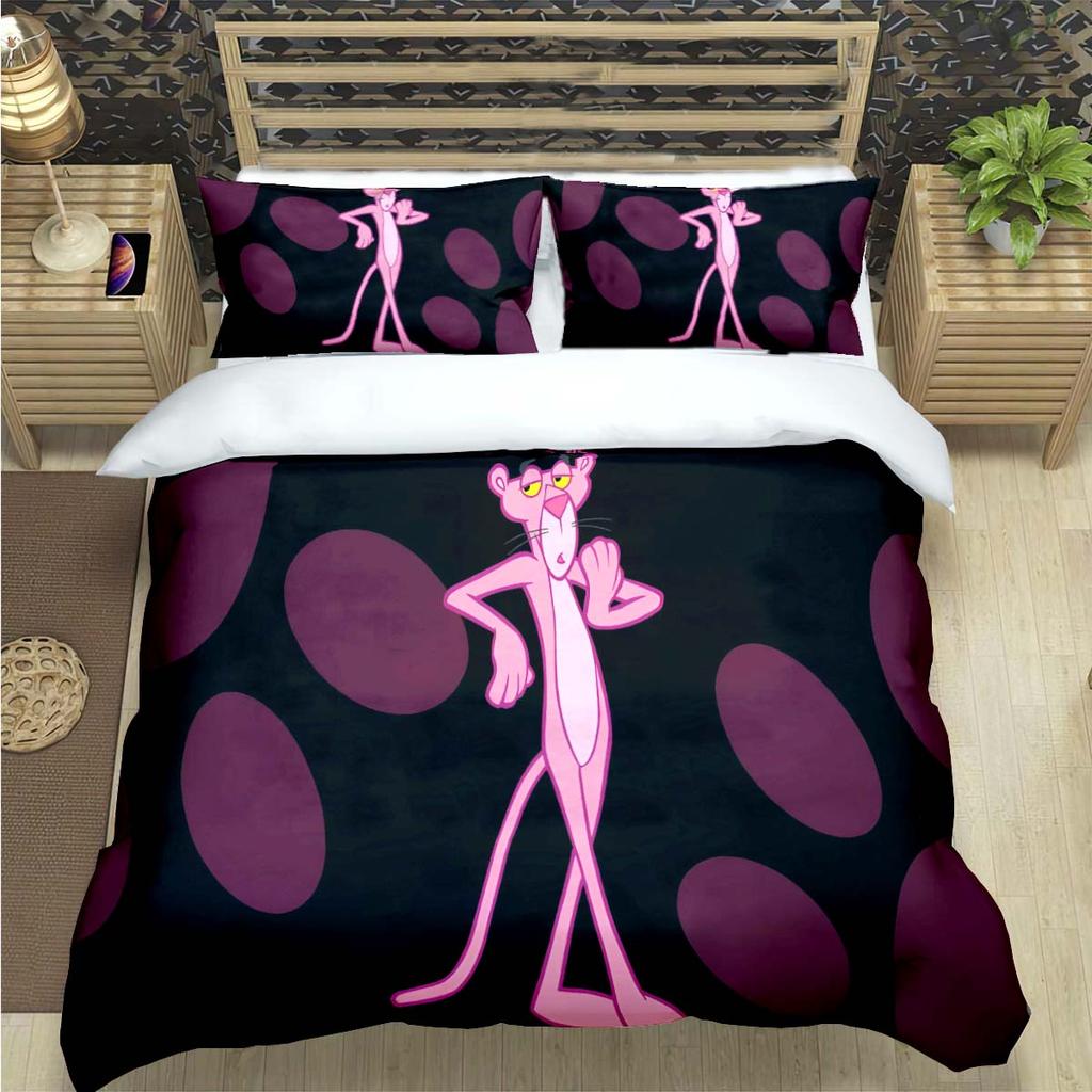 Comforter Crayon Pinkpanther Print Bedding Sets Bed Supplies Set Comforter Set Teens Girls Cartoon Twin Single Kid Gift
