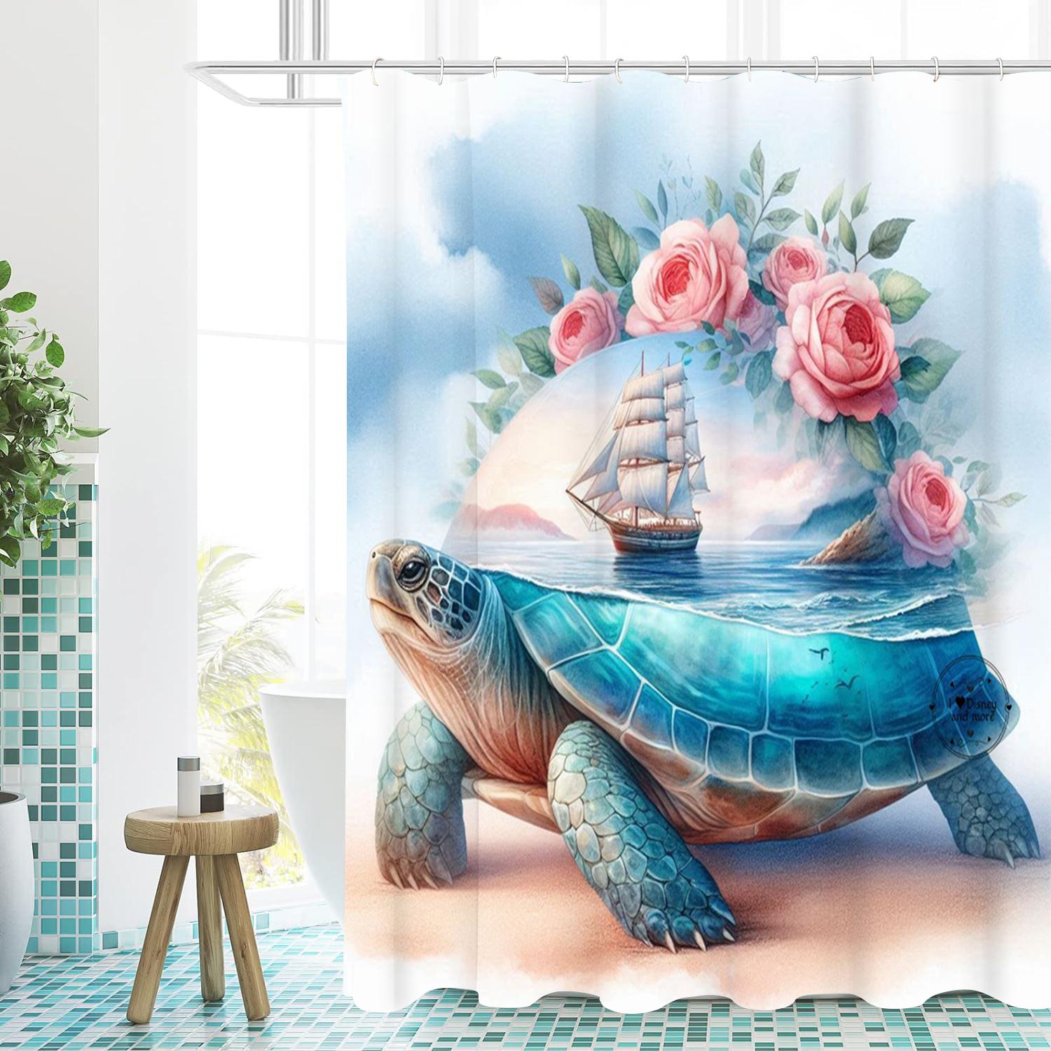 

Шторка для ванной с рисунком черепахи Водонепроницаемая шторка для душа для ванной комнаты с 12 крючками Домашний декор Бесплатная доставка 180x180cm curtain синий