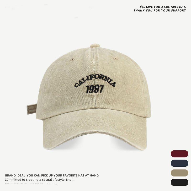

K-style Retro Washed Gray Baseball Cap Men Women s Big Head Circumference Easiest for Match Show Face Small Hat American Distressed Cowboy Hat Khaki Adjustable