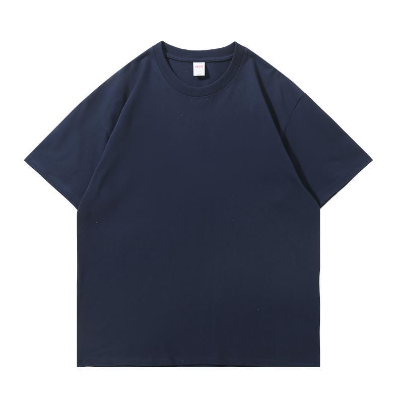Unisex Heavyweight Pure Cotton Solid Color Short Sleeve Round Neck T-shirt