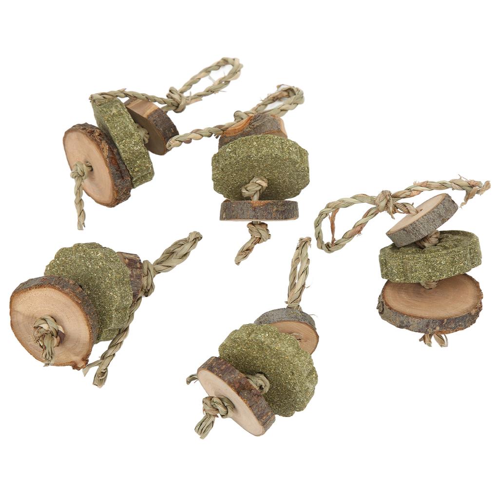 5Pcs Rabbit Chewing Grass Cake Skewers Safe Healthy Pet Snacks Toys for Pet Rabbits Hamster