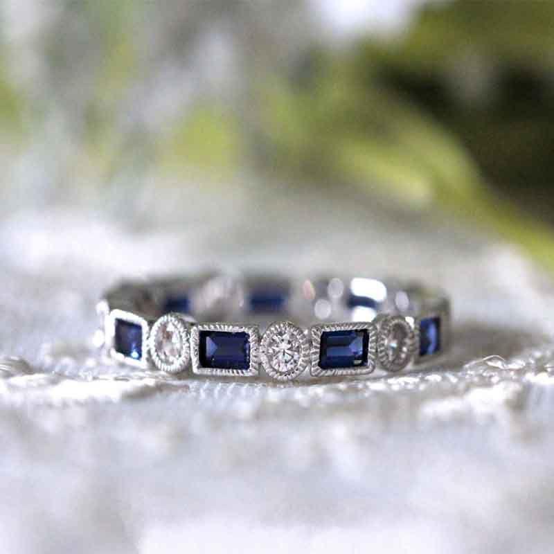 

Plated Silver Natural Gemstone White Sapphire Blue Topaz Ring Jewelry Party 10