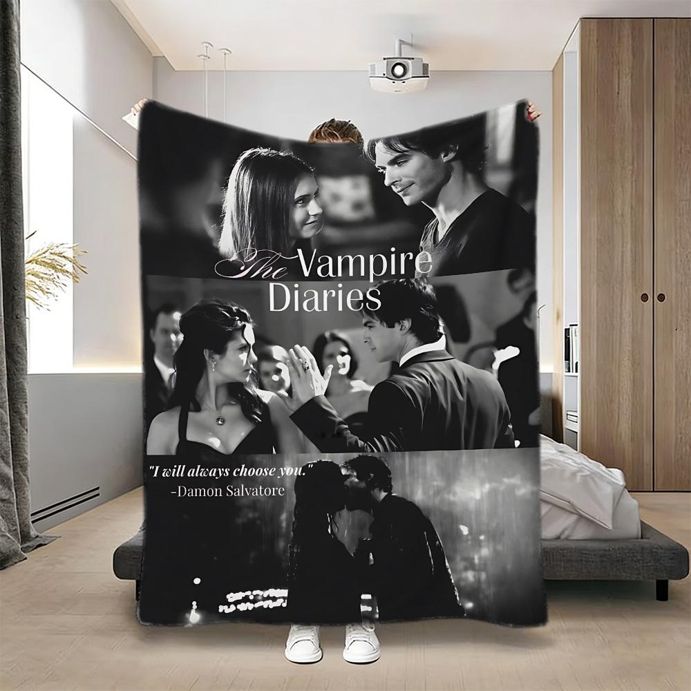 Printed Blanket Picnic Blankets Warm Blanket Soft and Comfortable Blanket Home Travel The V-Vampires D-Diaries Birthday Gift