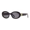 Triomphe Oval Sunglasses With Logo Decoration Women Sunglasses Black CL40194U-01A