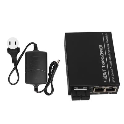 Transceiver światłowodowy Tx1310nm Port RJ45 Światłowodowy transceiver optyczny jednomodowy z podwójnym włóknem 100-240V Wtyczka US
