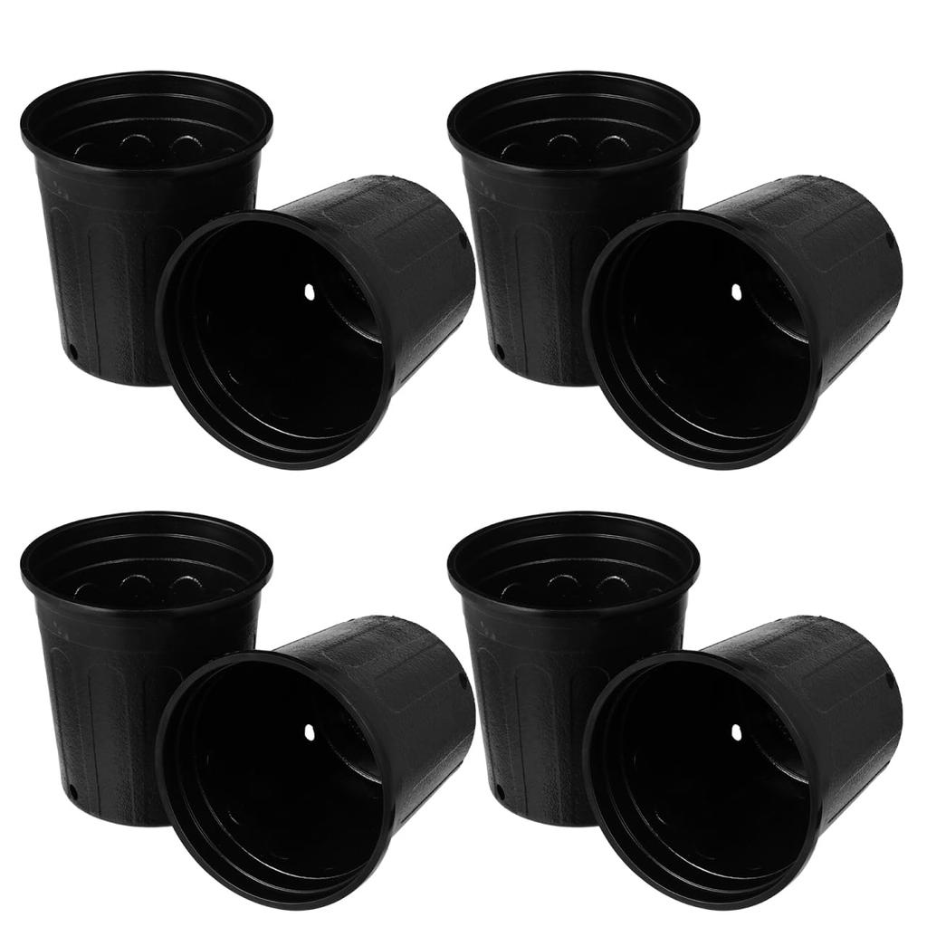 Milisten Plastic Black Flower Pots, 10-Piece Set, Seedling Pots, Planter for Succulents, Plant Pots, Planter for Indoor Gardening