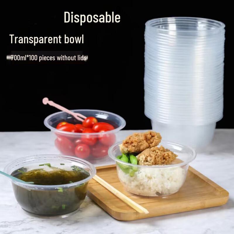 Aoran Clear Thickened Disposable Plastic Bowls 700ml