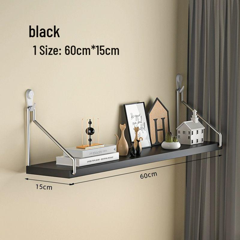 Punch-Free Wall-Mounted Iron Art Storage Rack for TV, Living Room, or Bedroom Décor.