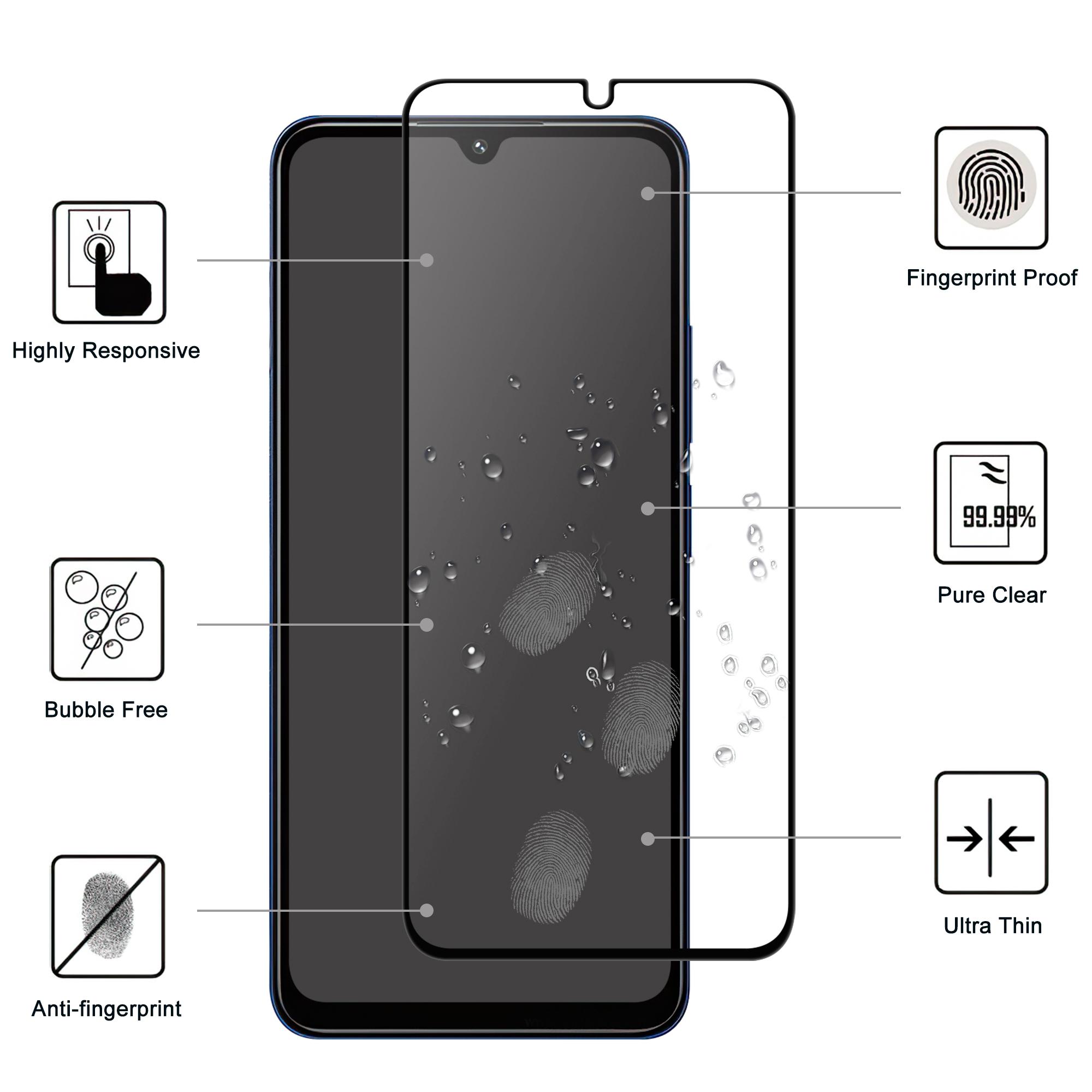 

For Xiaomi Poco C75 4G/Redmi 14R 5G/14C 4G AGC Glass Screen Protector Full Glue Black Edge Screen Film Type A