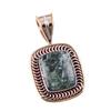 Natural Seraphinite 925 Solid Sterling Silver Jewelry TwoTone Pendant 1.25" K5f56