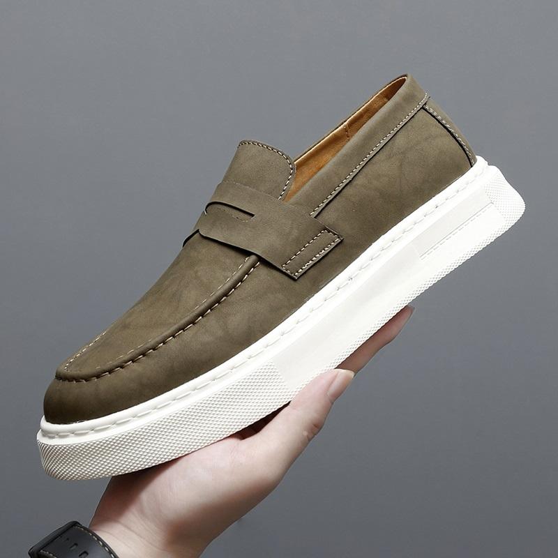 Fashion Designer Penny Loafter New Men Genuine Leather Platform Casual Dress Shoes Luxury Outdoors Walking Footwear Zapatos Hombre