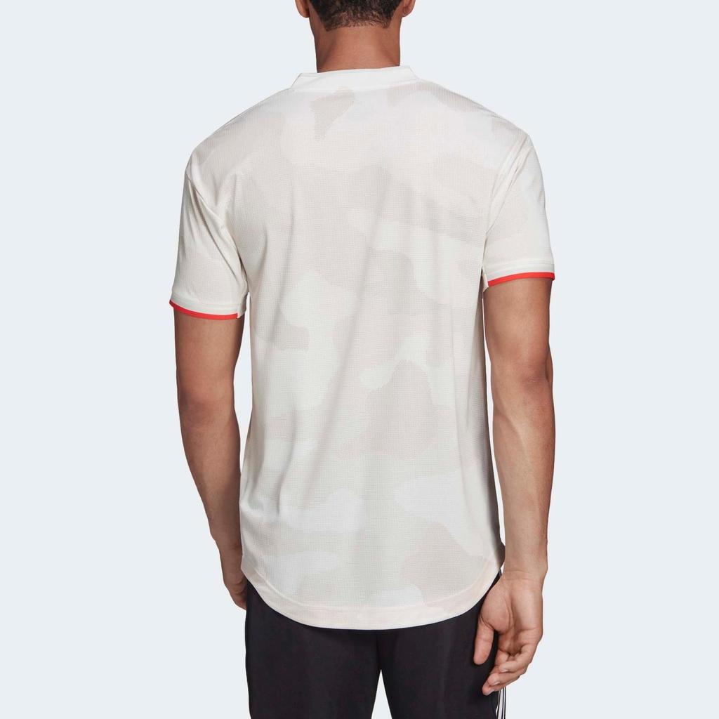 Adidas Logo Letter Print Straight Cut Quick-Dry Retro Football Jersey Men Tops White DW5462