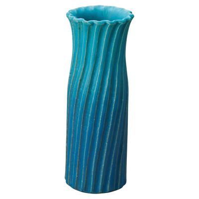 Marui Seito Shigaraki Ware Hechimon Ceramic Flower Vase, Approximately 25cm Tall, Kanade (Seiran) Blue, Made In Japan, MR-1-5525