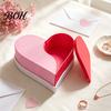 Creative Jewelry Display Case Heart Shape Storage Box, 3D Printed Detachable Dual Compartment Organizer, Decorative PLA Material Box Pink Red with Lid