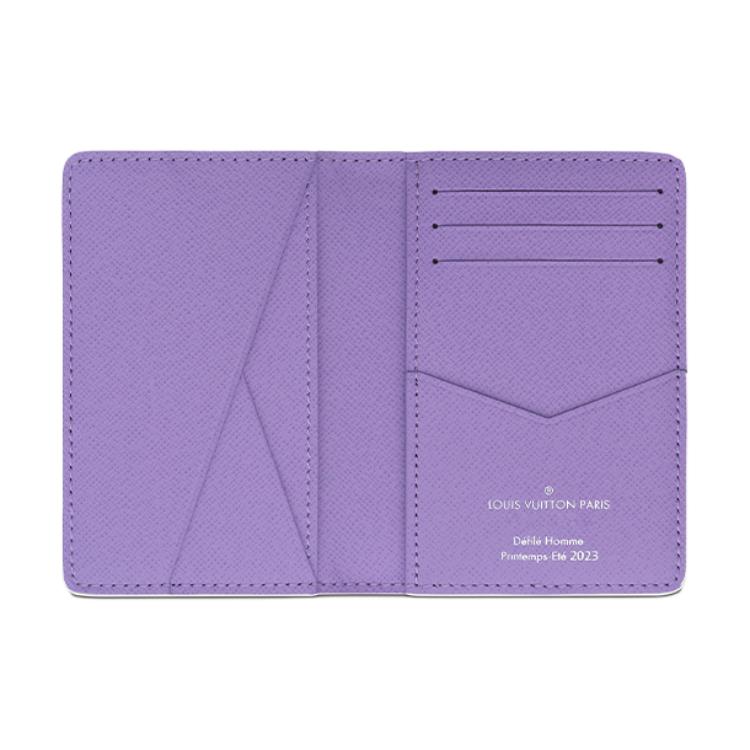 Louis Vuitton Pocket Organizer Cartoon Graffiti Print Coated Canvas With Leather Trim Wallet Men Wallets Multicolor M82024