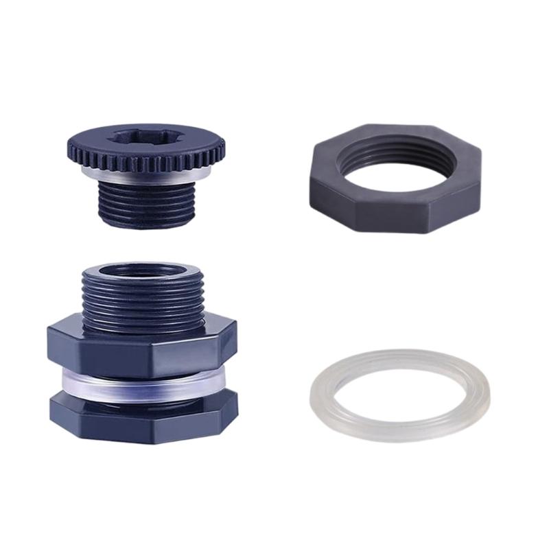 5Pcs Fish Tank Bulkhead Pipe Joint PVC Plastic Water Tank Connector Garden Spigot Adapter 3/4inch Water Tank Joint