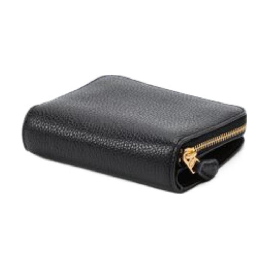 COACH Billfold Wallet Pebbled Leather Card Holder, Wallet Women's Black CD717-B4BK