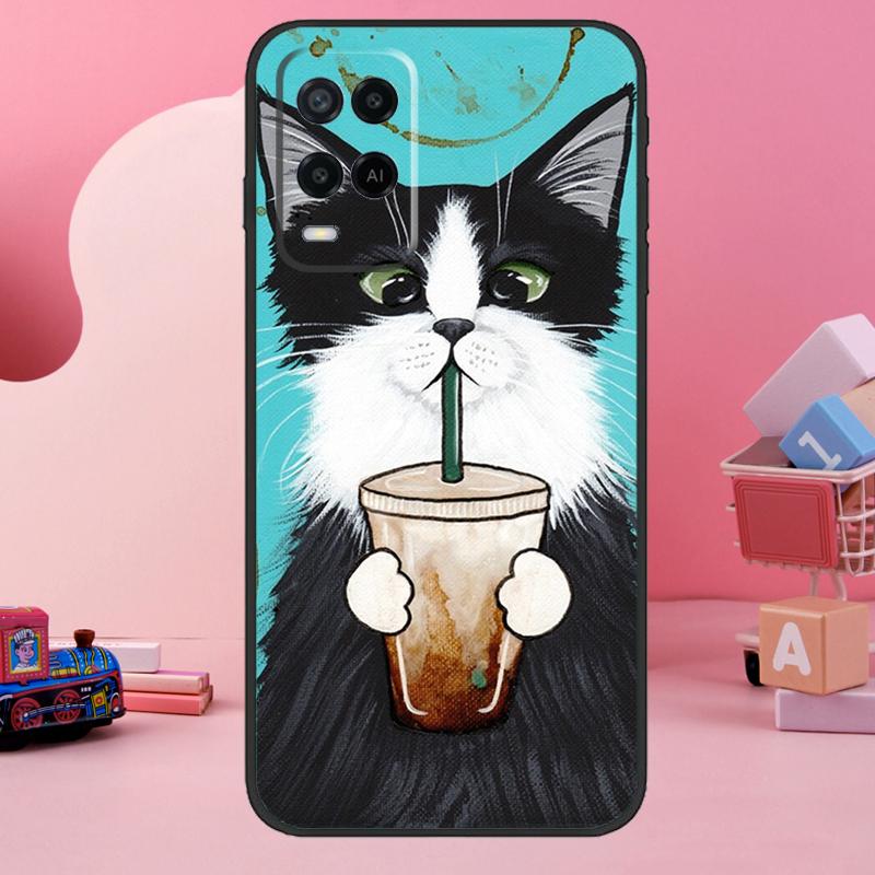 

Cute Coffee Milk Cat Case For Oppo A5 Pro A15 A17 A57 A77 A18 A38 A58 A78 A98 A94 A74 A54 A16 A76 A96 A40 A60 A80 OPPO A78 5G