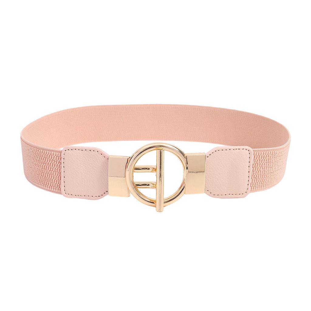 Women Stretch Waist Belt Fashionable Elastic Metal Buckle Adjustable Cincher For Dresses Casual Outfit Party Office Wear