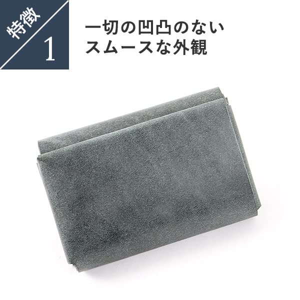 FABRIK Mini Pocket Wallet, Compact Wallet, Mini Wallet, Cowhide Leather, Stylish, Tokyo, Palm-Sized, Dark Green