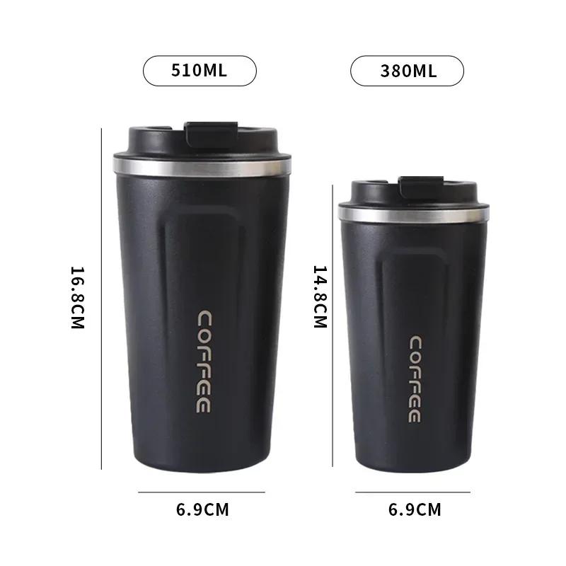 Nerezový šálek na kávu 380/510ML Termoska Nepropustná termoska cestovní termoska s termoskou izolovaným šálkem Láhev na vodu
