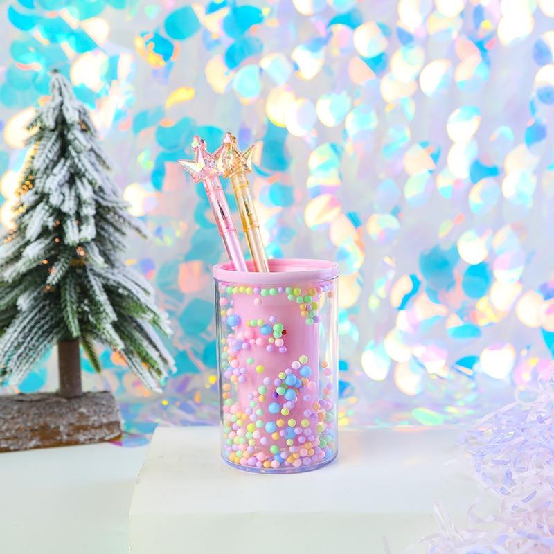 Color Foam Pen Container Stationery Storage Pen Container rotundity розовый