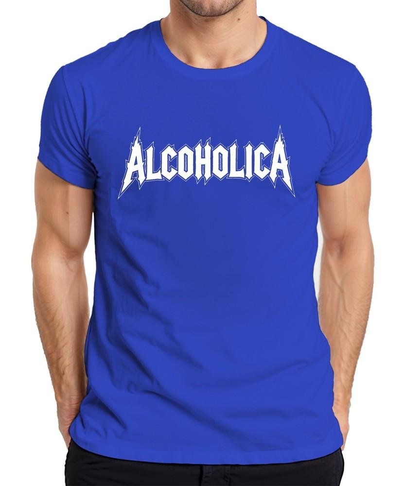 Alcoholica Metal Logo Funny Alcohol Beer Party Gift Vintage Unisexs Tshirt