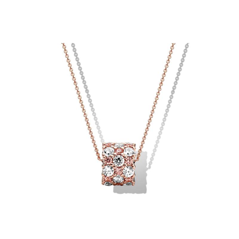 Pandora Sparkling cubic zirconia necklace for women ZT593 золотой