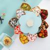 Rotating Fruit Plate with Lid 10 Divided Compartments Easy to Clean Snacks Dips Party Appetizers Plastic Snack Tray