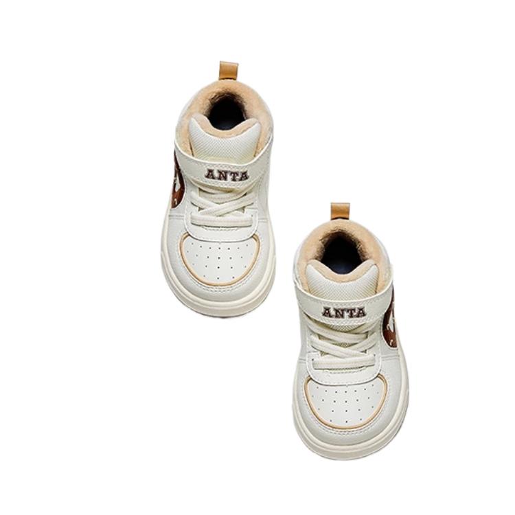 Anta Kids Fashion Trendy Versatile Walking Shoes Baby Shoes Ivory-White Pepper-Brown 312440071-1
