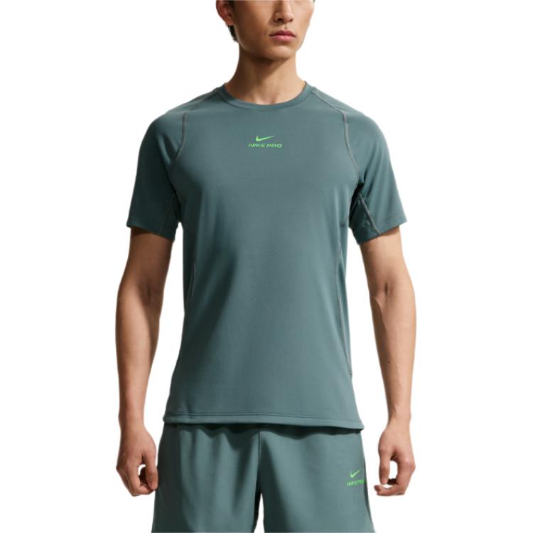 Nike Pro T Shirts Men s Mineral Slate Blue Crew Neck HV0410-382 L