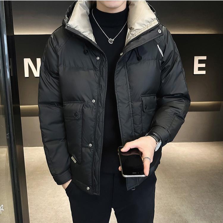 Men's Down Jacket Workwear Hooded Cotton-padded Jacket Casual and Thick Cotton-padded Jacket for Autumn and Winter